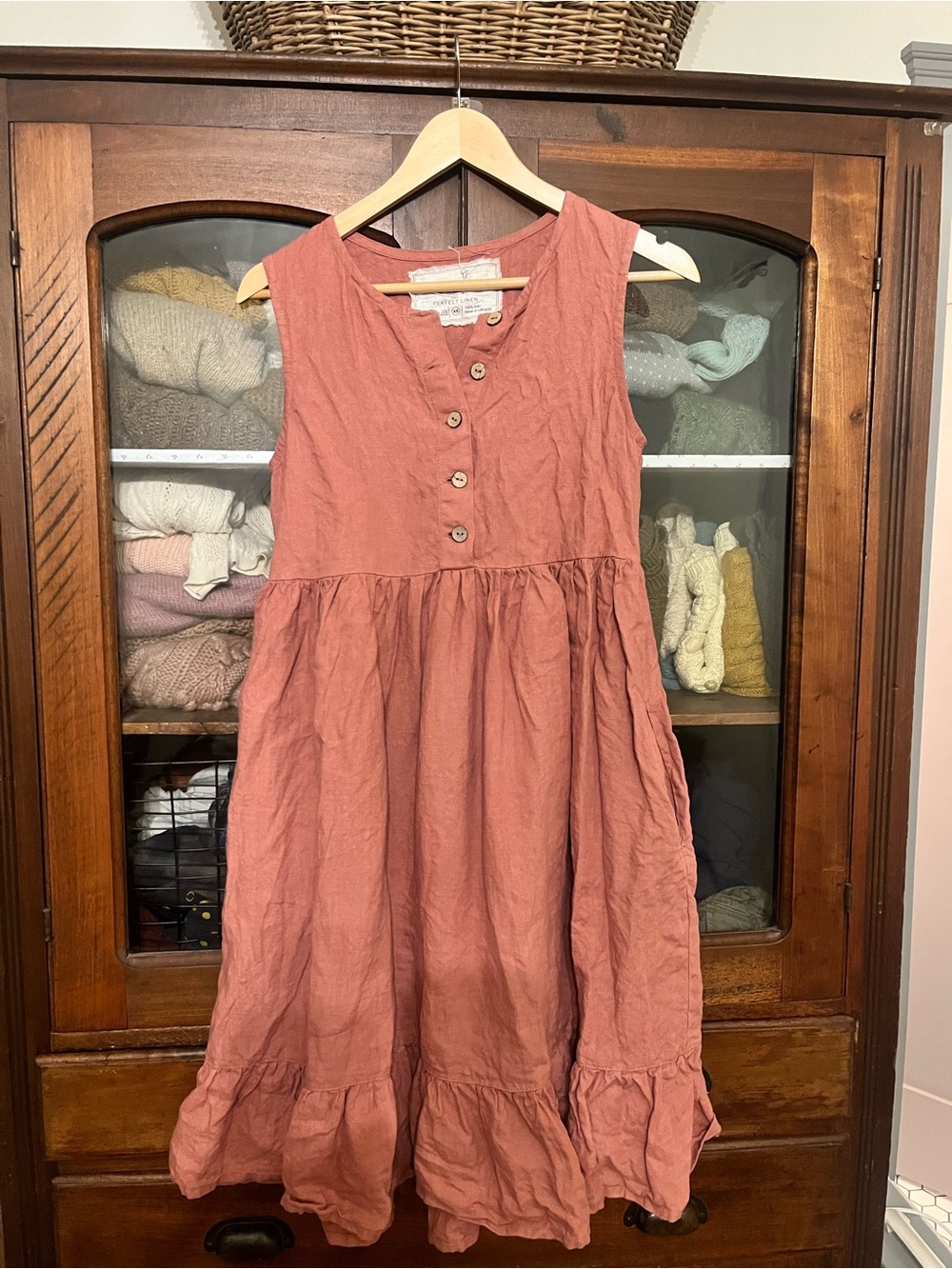 NPL xs mama midi sleeveless cinnamon rose